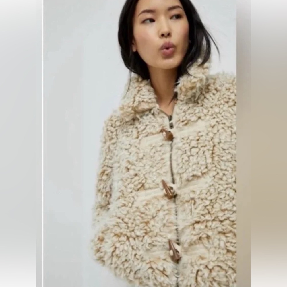 Anthropologie Brenna Faux Fur Sherpa Teddy Coat NWT XL - Picture 1 of 15